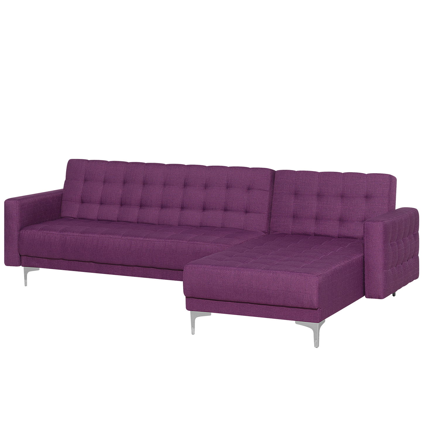 4-Sitzer Ecksofa violett Schlaffunktion linksseitig ABERDEEN