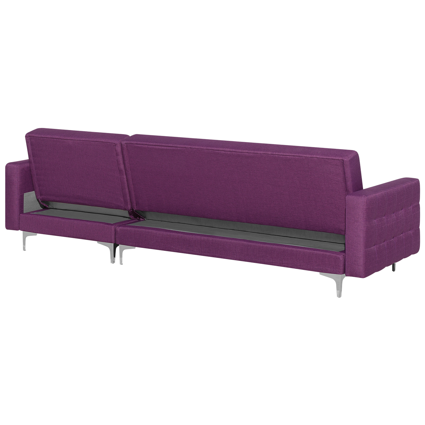Schlafsofa Polsterbezug violett linksseitig mit Ottomane ABERDEEN