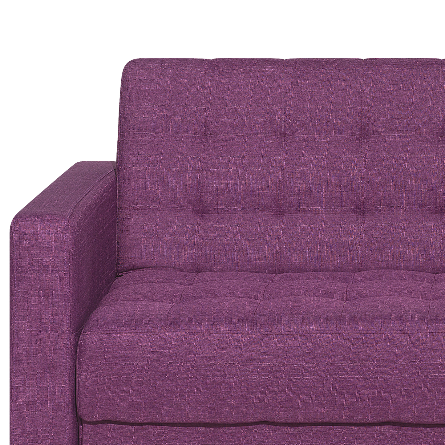Schlafsofa Polsterbezug violett linksseitig mit Ottomane ABERDEEN