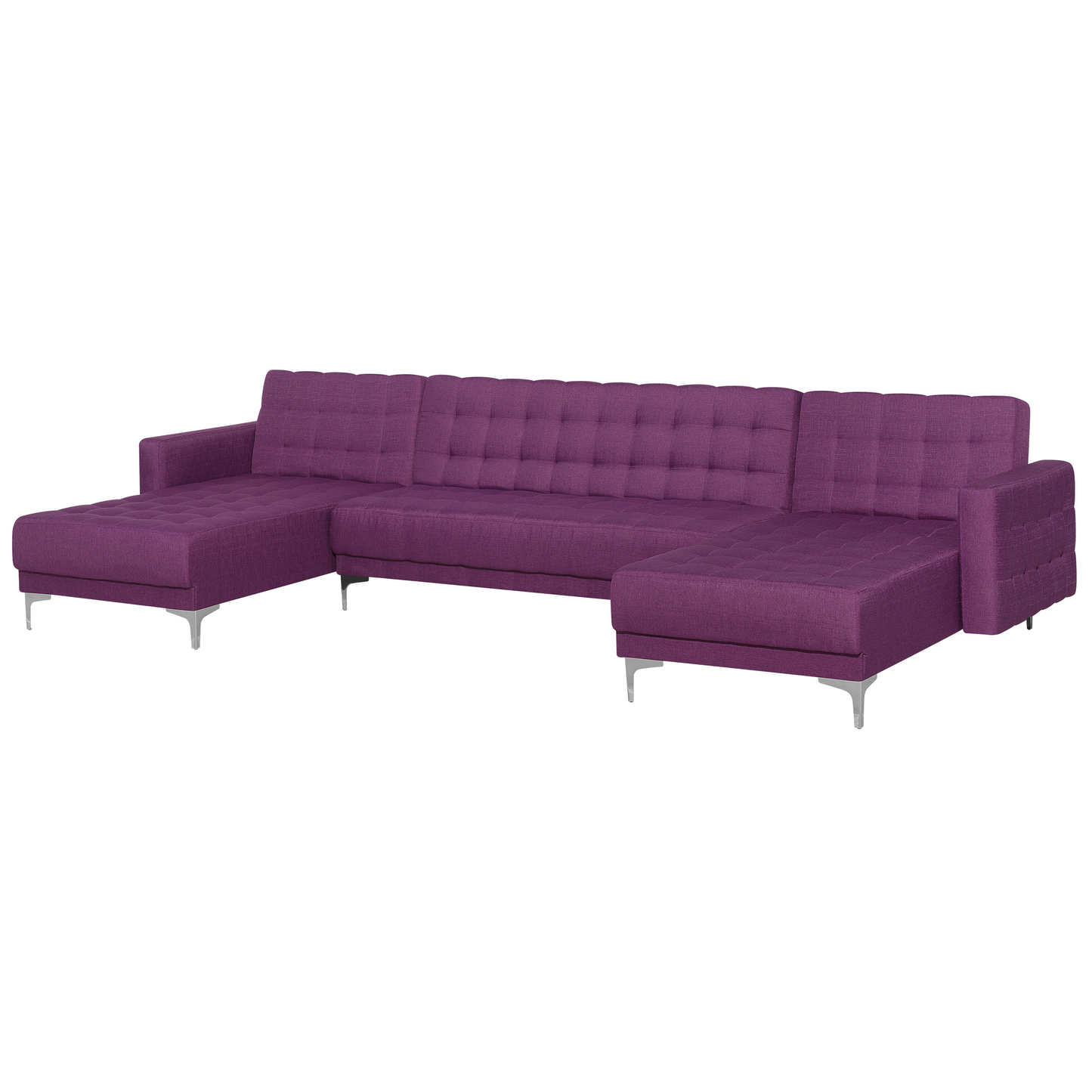 Schlafsofa U-förmig Polsterbezug violett ABERDEEN