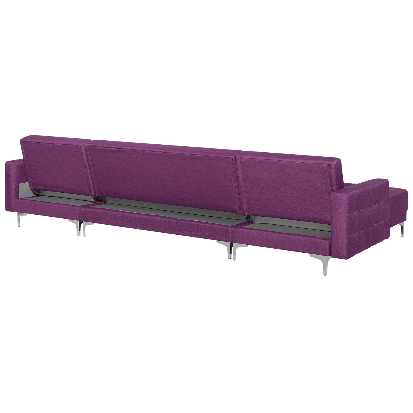 Schlafsofa U-förmig Polsterbezug violett mit Ottomane ABERDEEN