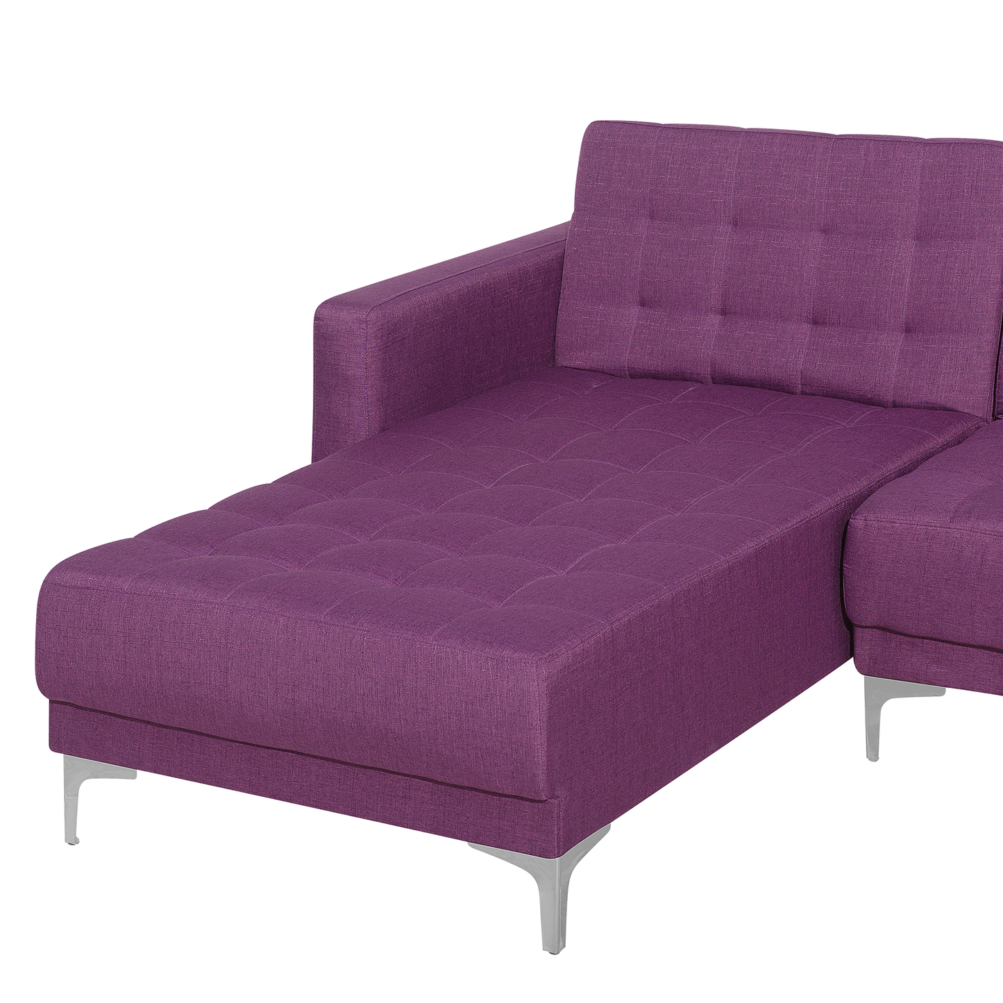 Schlafsofa U-förmig Polsterbezug violett mit Ottomane ABERDEEN