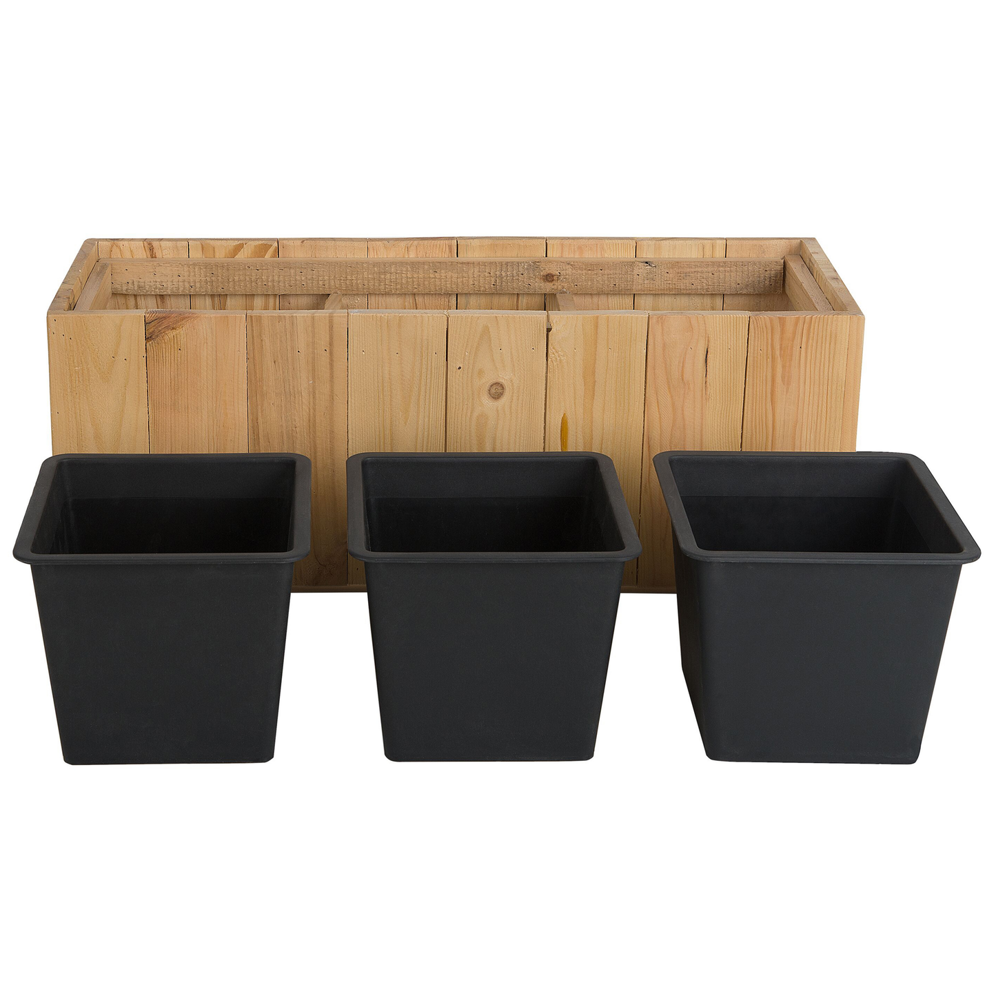 Blumentopf Holz hellbraun rechteckig 66 x 24 x 24 cm TRIKALA