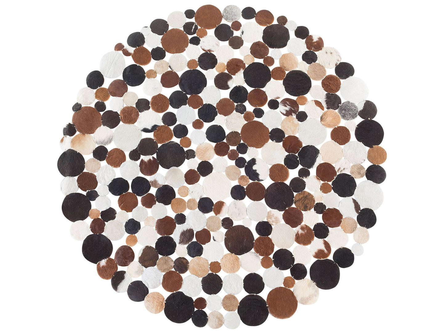 Teppich Kuhfell braun ⌀ 140 cm Patchwork Kurzflor SORGUN