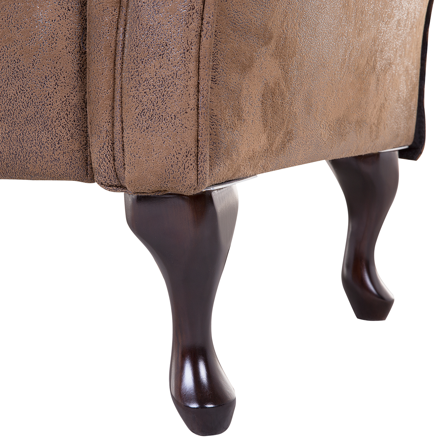 Chaiselongue Kunstleder hellbraun linksseitig LATTES