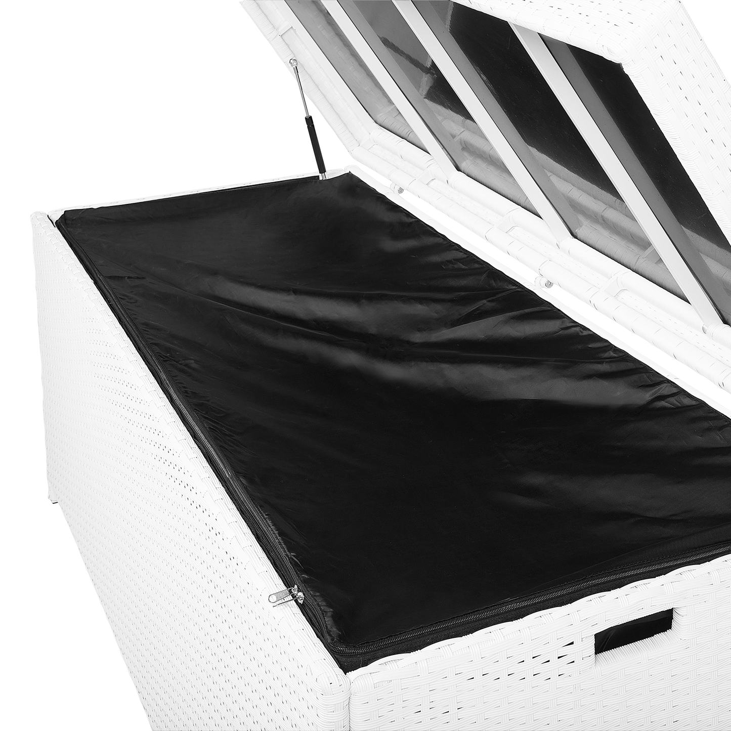 Aufbewahrungsbox MODENA Polyrattan 158 cm 63 cm Weiss