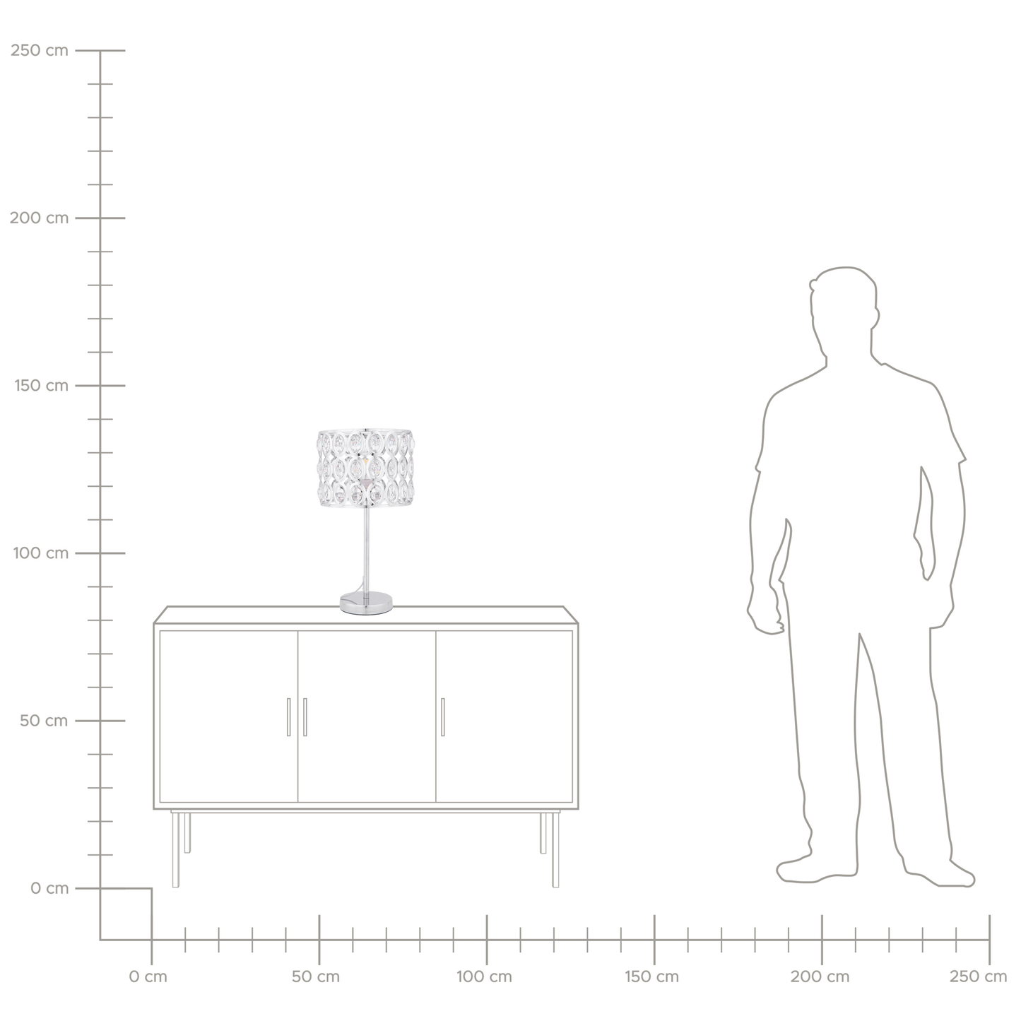 Tischleuchte TENNA Kristall Silber