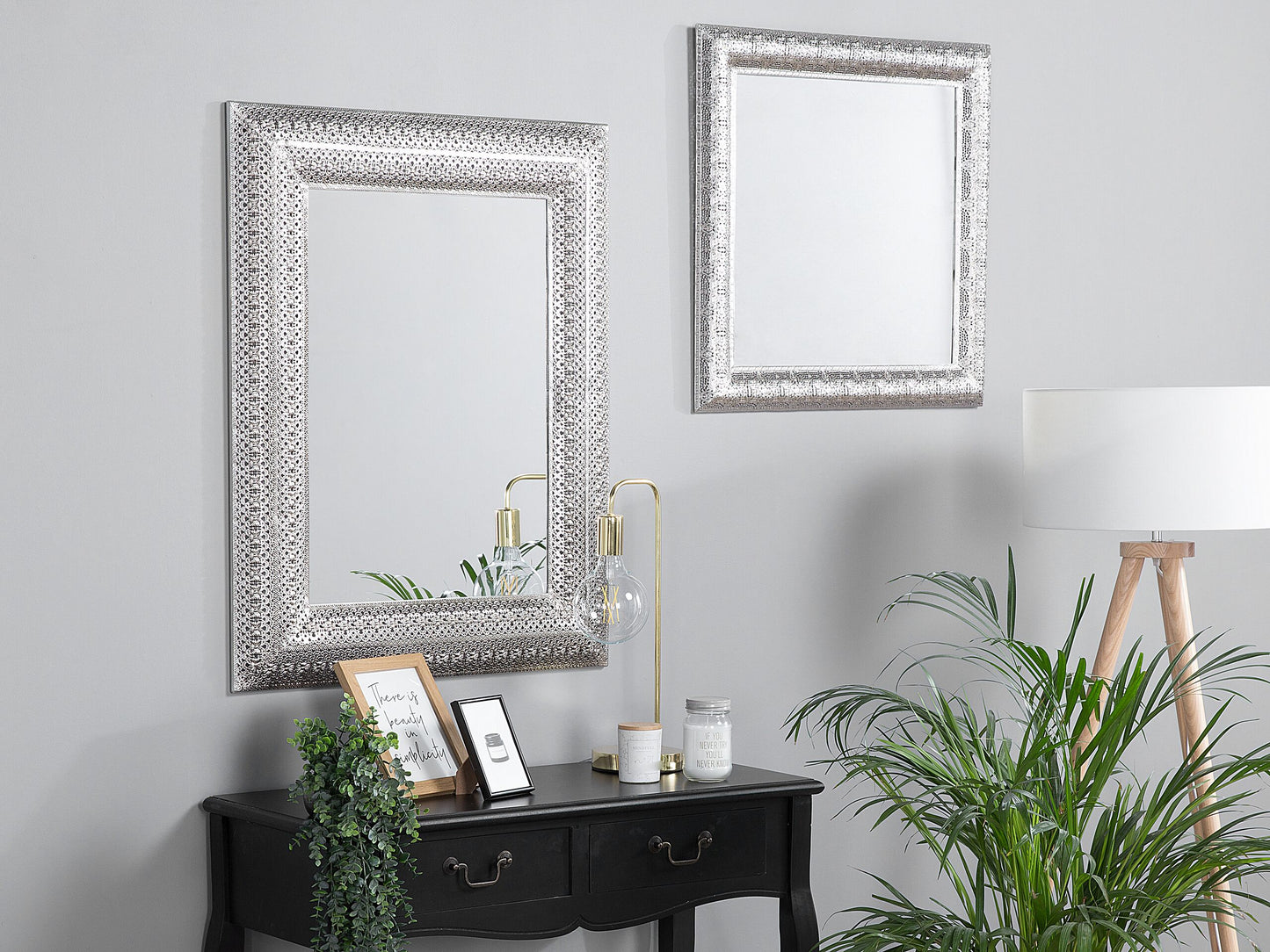 Wandspiegel CAVAN 65 cm 65 cm Metall Silber