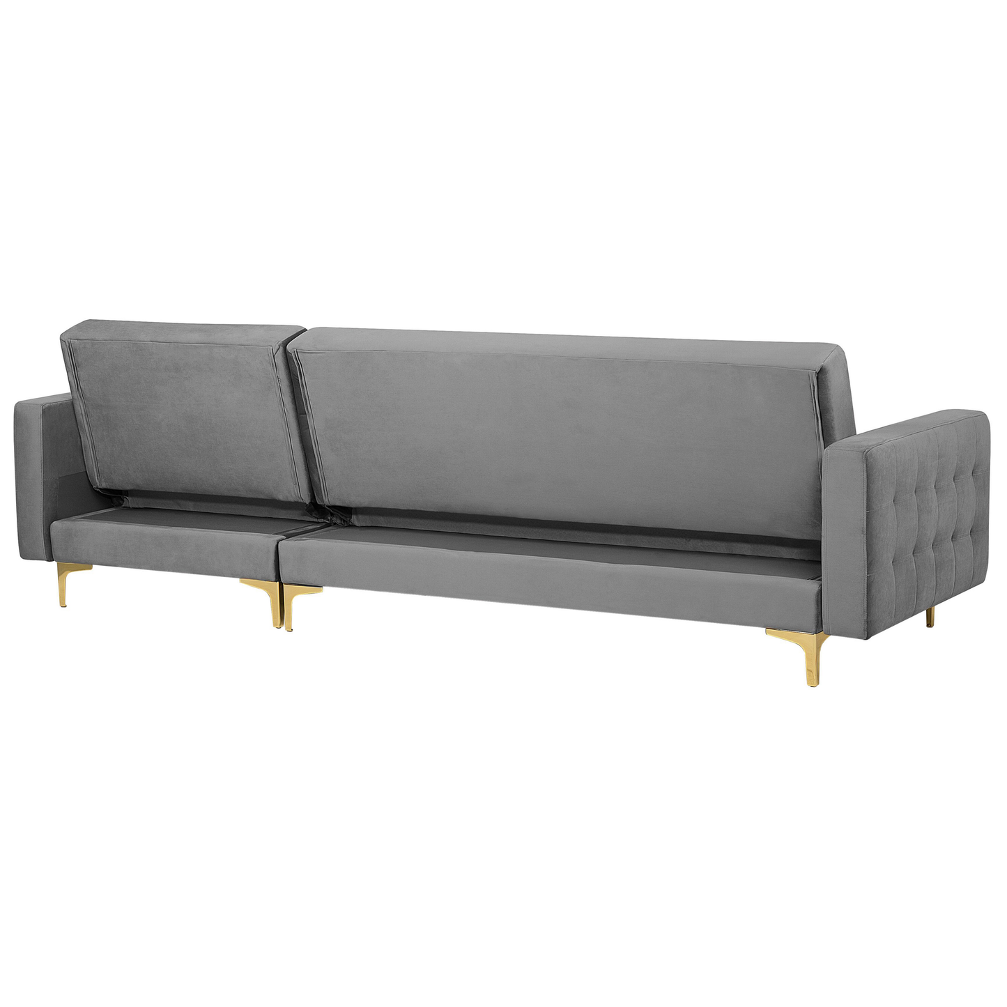 Ecksofa linksseitig Samtstoff grau Schlaffunktion ABERDEEN