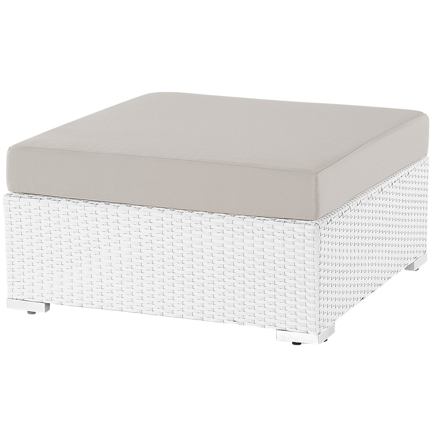 Garten Ecksofa mit Tisch 4-Sitzer SANO II linksseitig modular Polyrattan Weiss