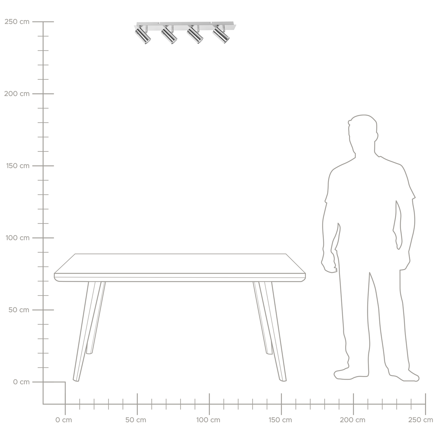 Deckenleuchte silber 4-flammig Trommelform ROSETTA