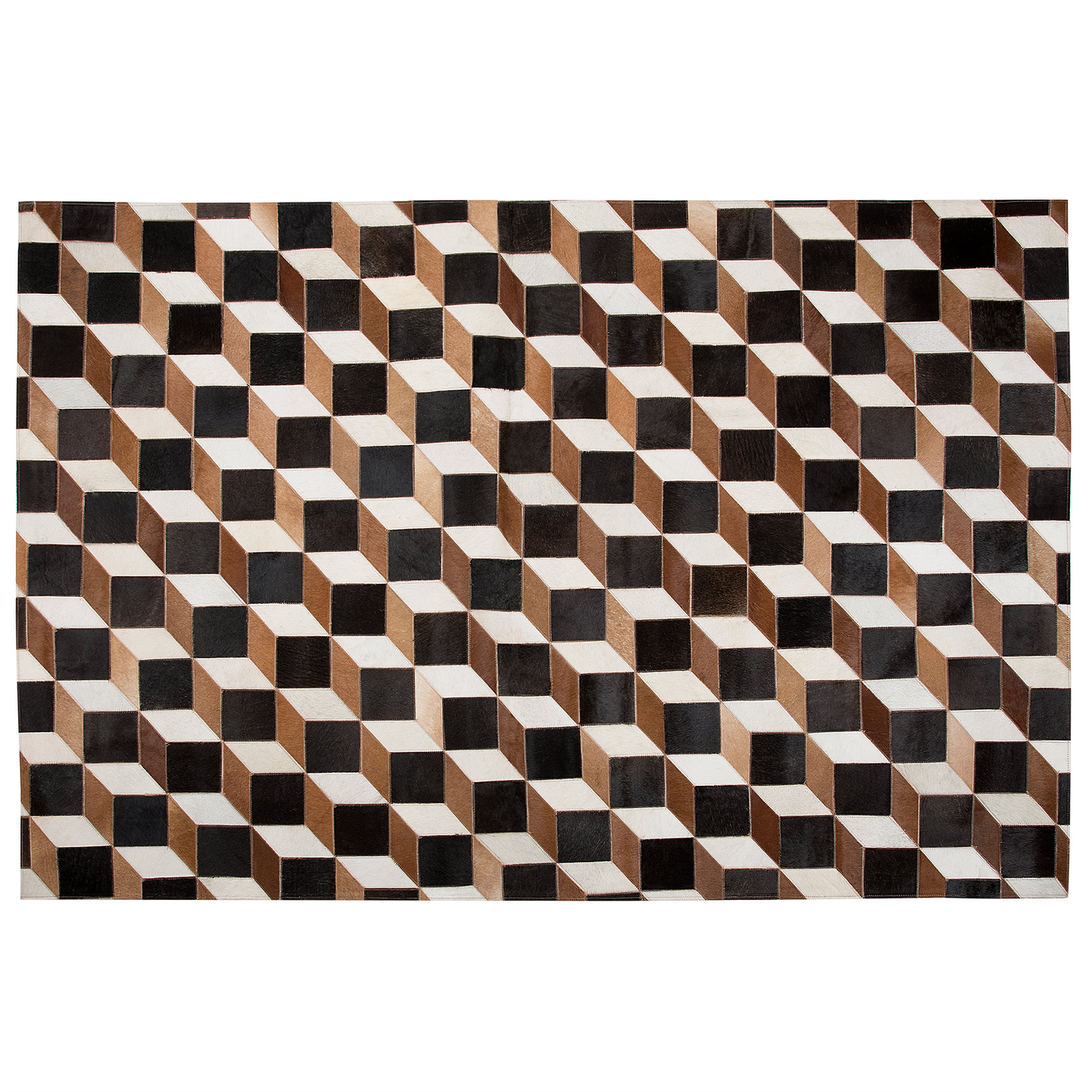 Teppich Kuhfell braun 140 x 200 cm Patchwork Kurzflor ALPKOY