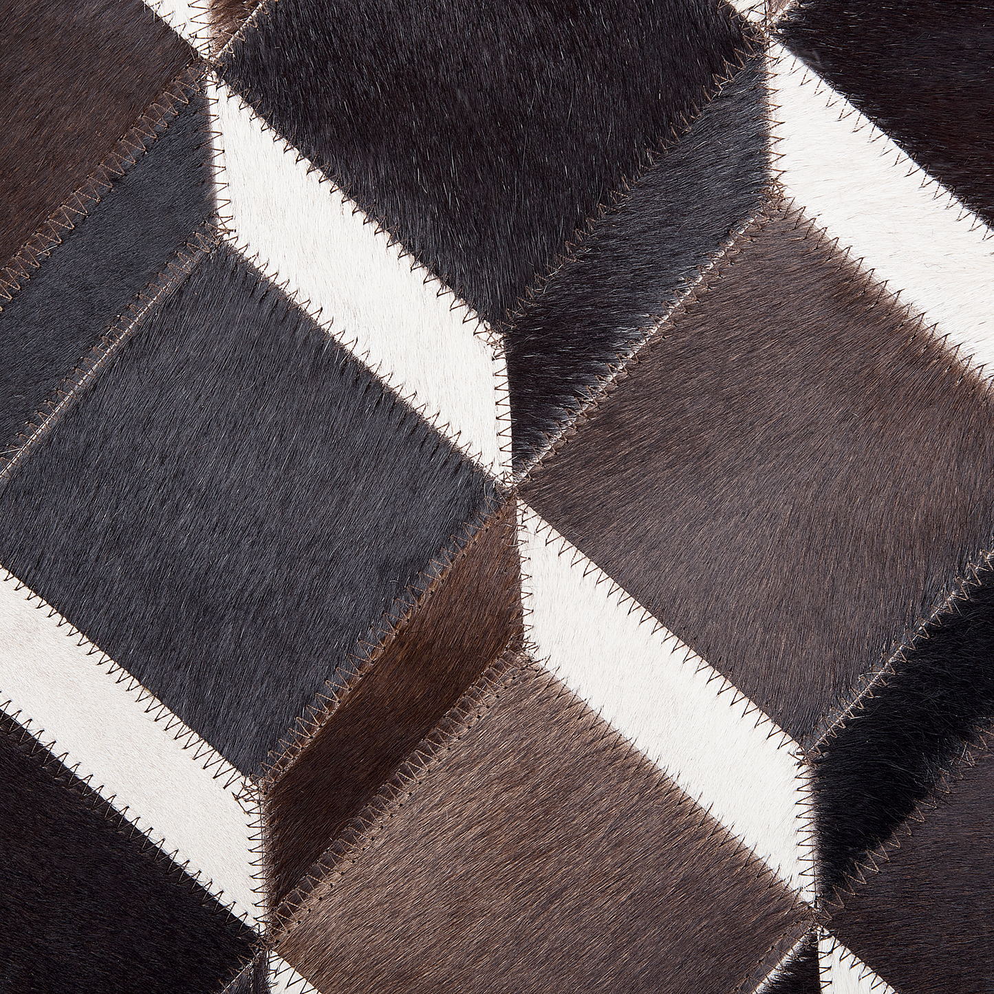 Teppich Kuhfell braun ⌀ 140 cm Patchwork Kurzflor ALPKOY