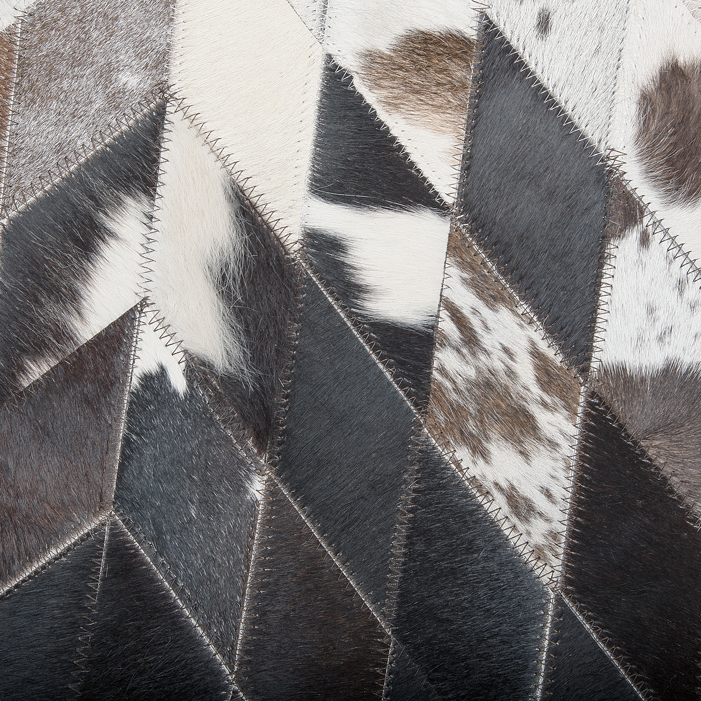 Teppich Kuhfell schwarz / weiss ⌀ 140 cm Patchwork Kurzflor KELES