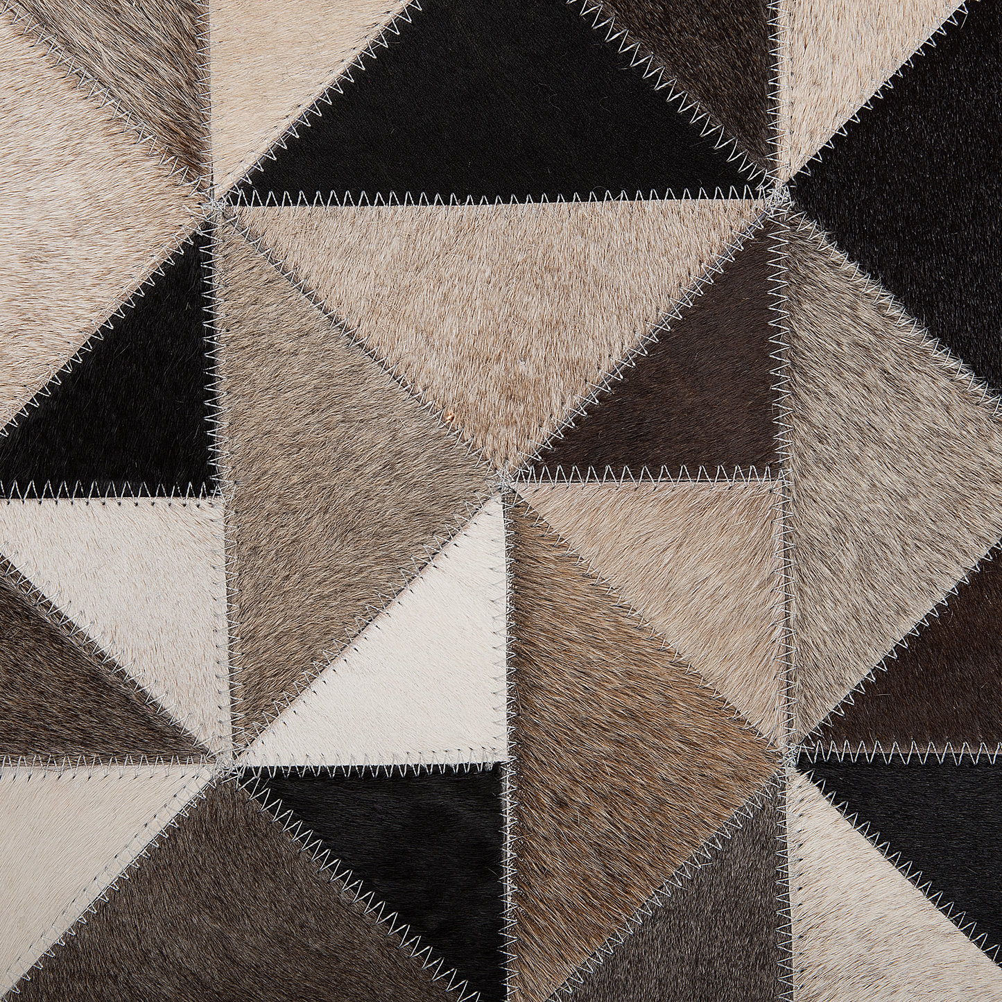 Teppich Kuhfell grau / beige ⌀ 140 cm Patchwork Kurzflor KIRKLAR