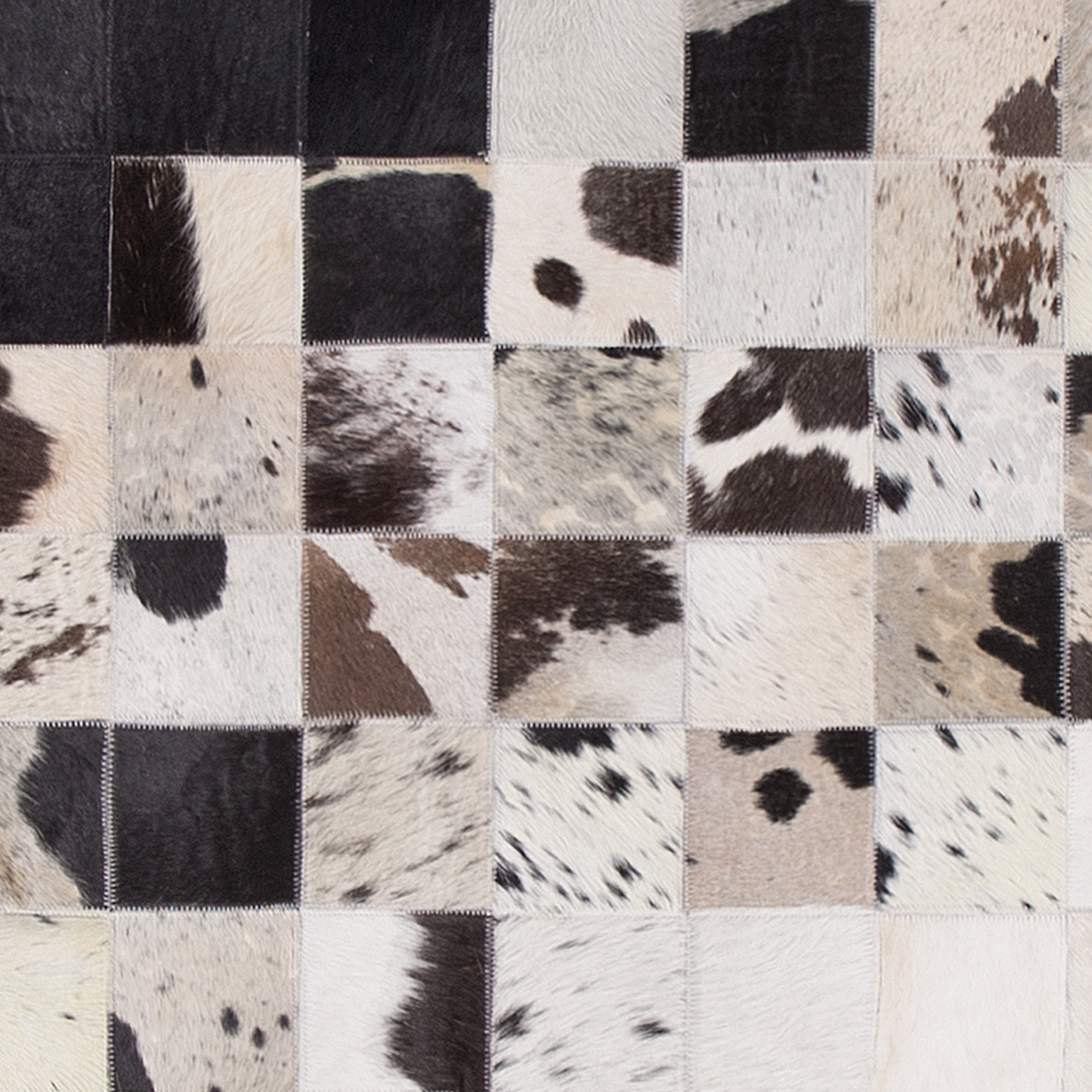 Teppich Kuhfell weiss / schwarz 140 x 200 cm Patchwork Kurzflor KEMAH