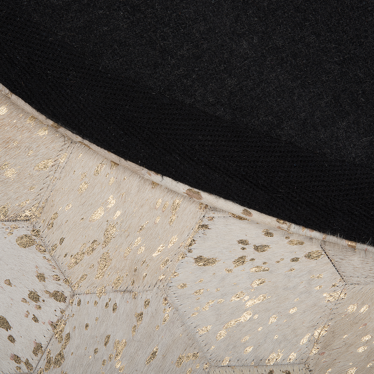 Teppich Kuhfell grau ⌀ 140 cm Patchwork Kurzflor ZEYTIN