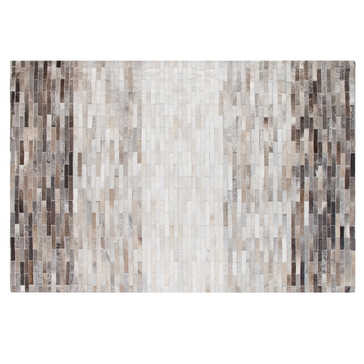 Teppich Kuhfell braun / grau 140 x 200 cm Patchwork Kurzflor SINNELI