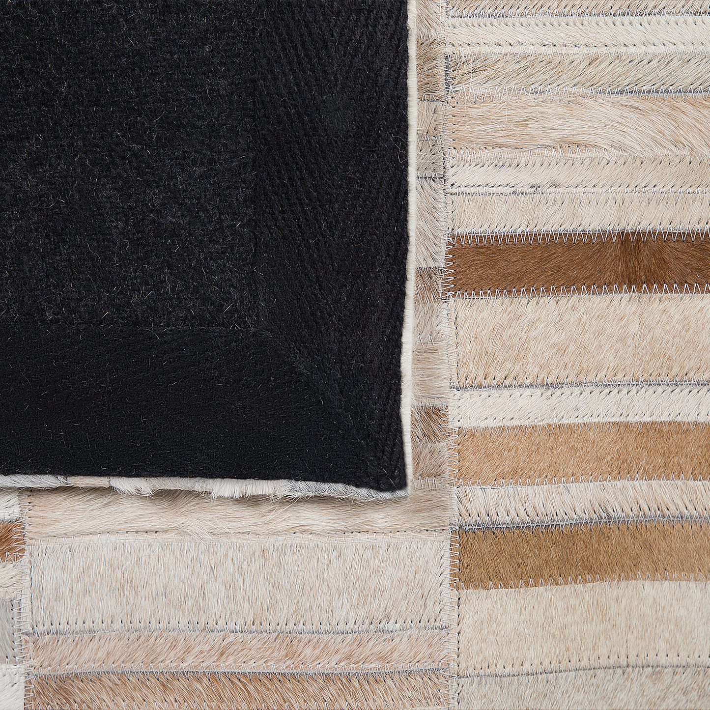 Teppich Kuhfell beige 140 x 200 cm Patchwork Kurzflor YAGDA