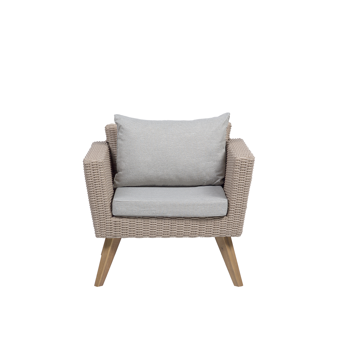 Lounge Set mit Tisch 4-Sitzer VITTORIA Polyrattan Grau