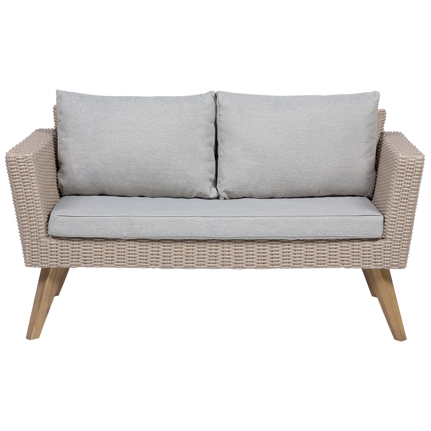 Lounge Set mit Tisch 4-Sitzer VITTORIA Polyrattan Grau