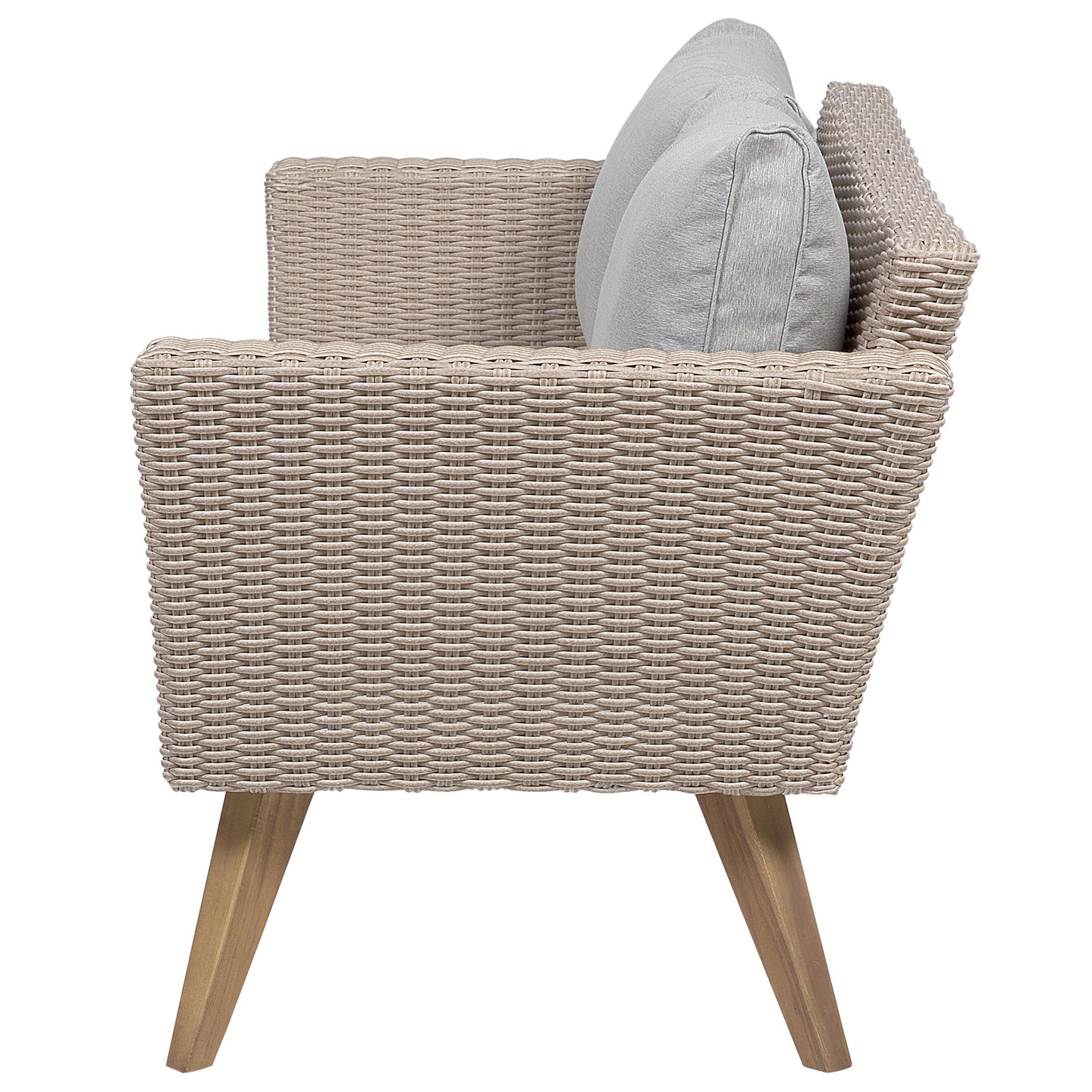 Lounge Set mit Tisch 4-Sitzer VITTORIA Polyrattan Grau