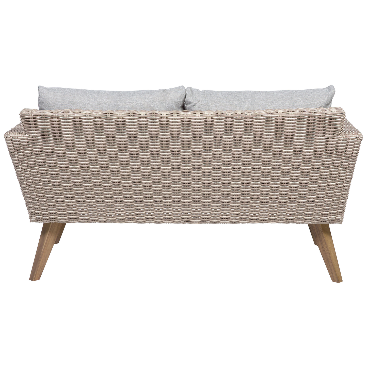 Lounge Set mit Tisch 4-Sitzer VITTORIA Polyrattan Grau