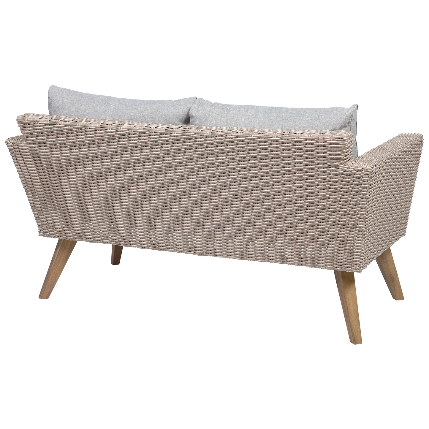 Lounge Set mit Tisch 4-Sitzer VITTORIA Polyrattan Grau