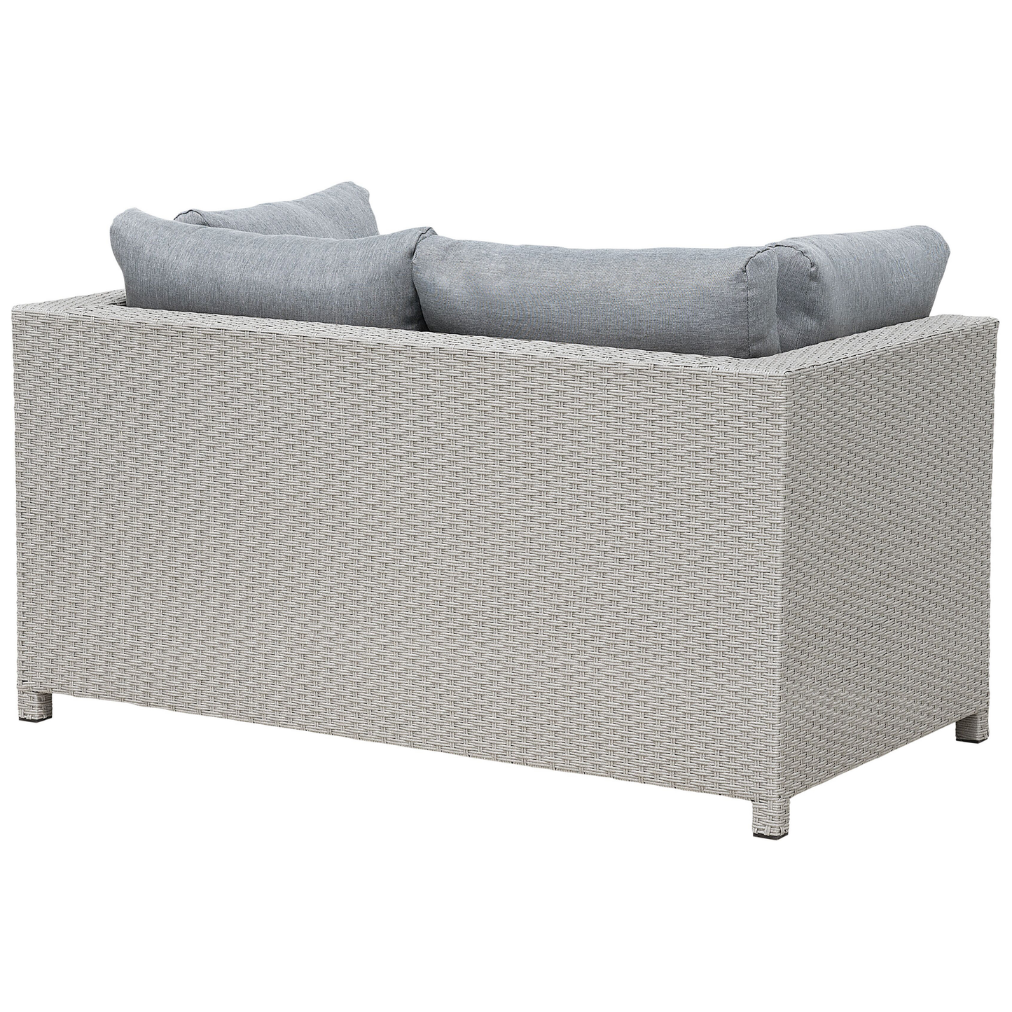 Lounge Set mit Tisch und Ottomane 4-Sitzer MILANO Polyrattan Hellgrau