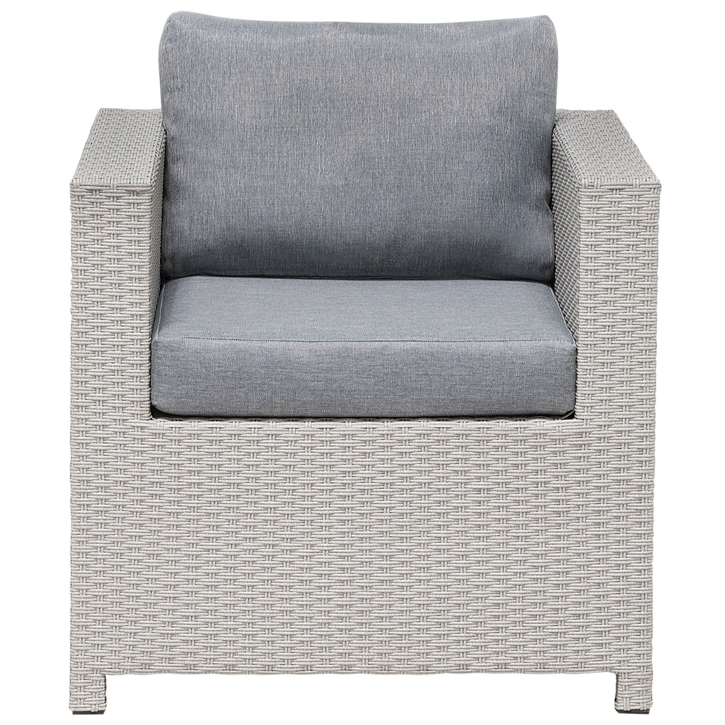 Lounge Set mit Tisch und Ottomane 4-Sitzer MILANO Polyrattan Hellgrau