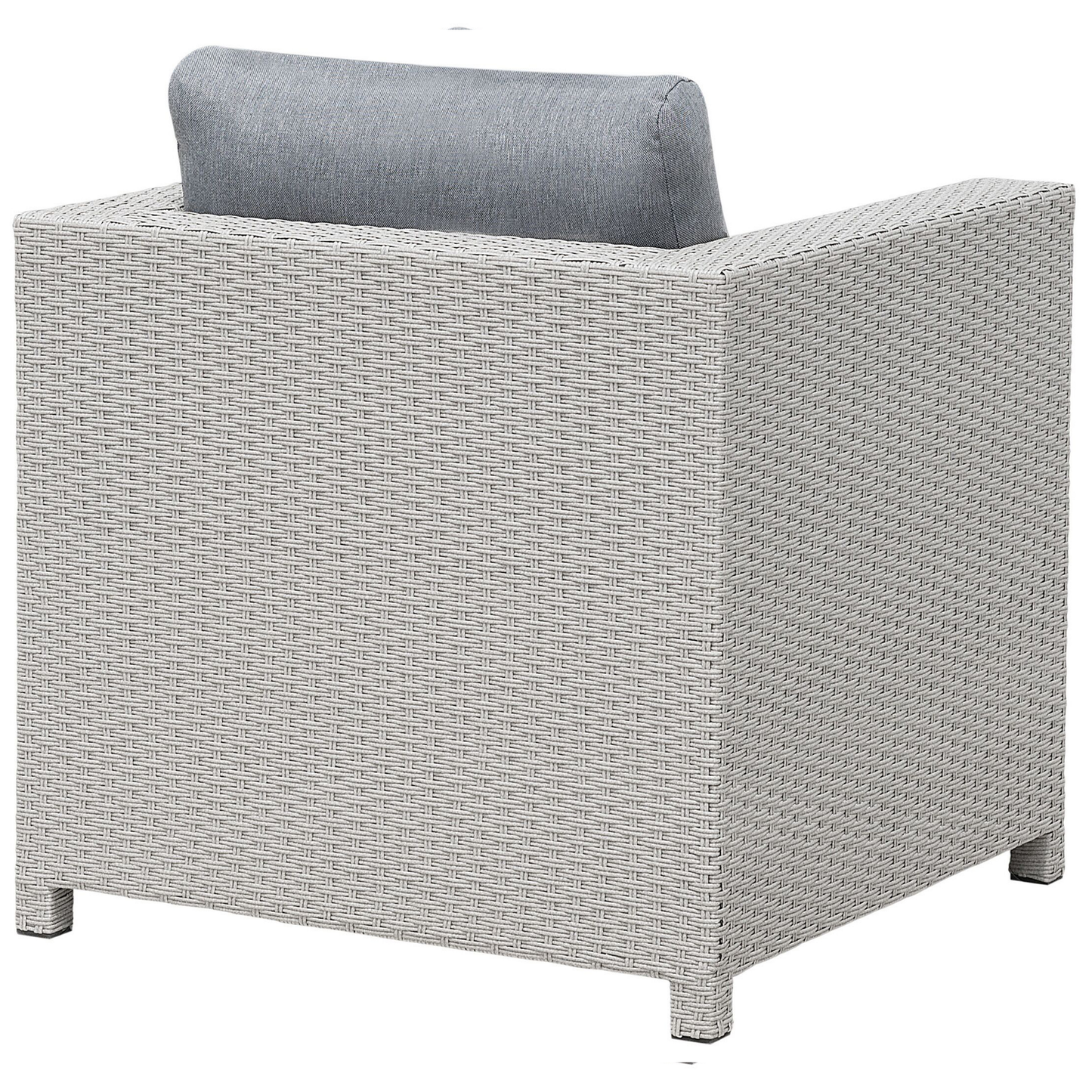 Lounge Set mit Tisch und Ottomane 4-Sitzer MILANO Polyrattan Hellgrau