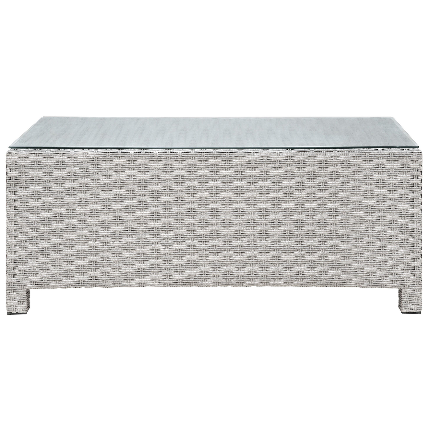 Lounge Set mit Tisch und Ottomane 4-Sitzer MILANO Polyrattan Hellgrau