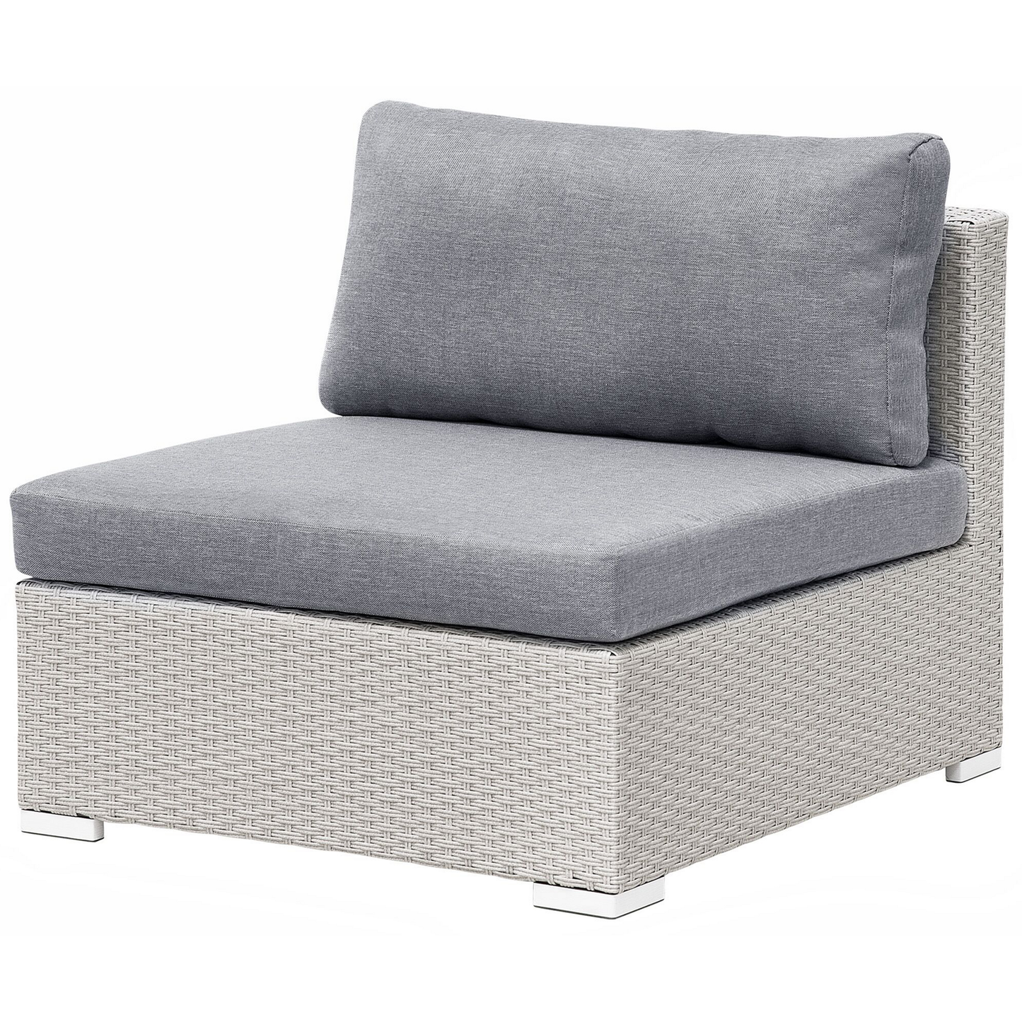 Garten Ecksofa mit Tisch 4-Sitzer SANO II linksseitig modular Polyrattan Hellgrau