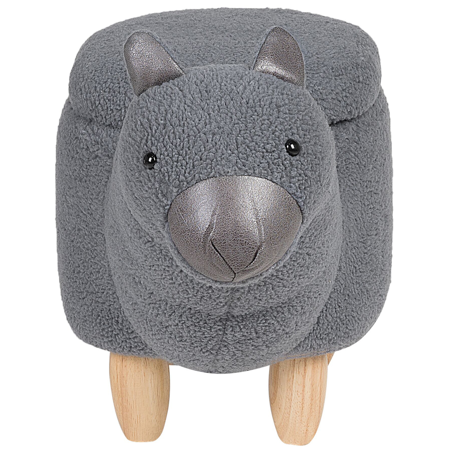 Hocker Polsterbezug mit Stauraum grau ALPACA