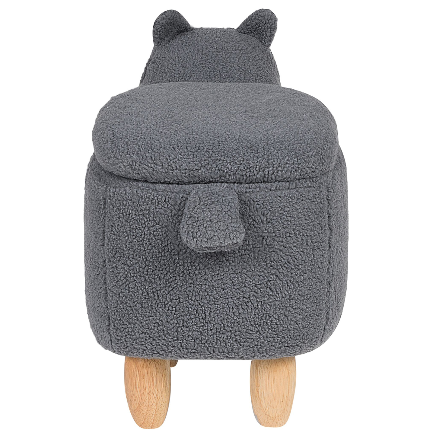 Hocker Polsterbezug mit Stauraum grau ALPACA