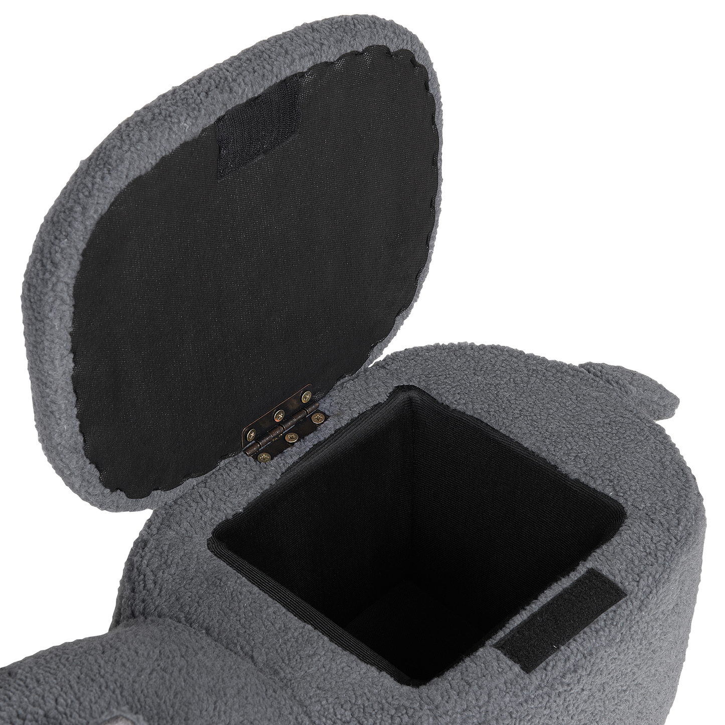Hocker Polsterbezug mit Stauraum grau ALPACA