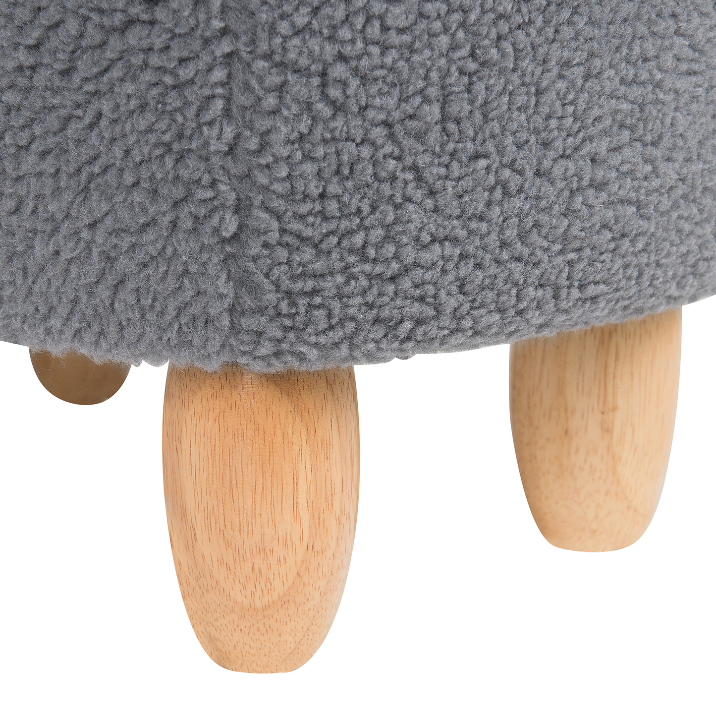 Hocker Polsterbezug mit Stauraum grau ALPACA