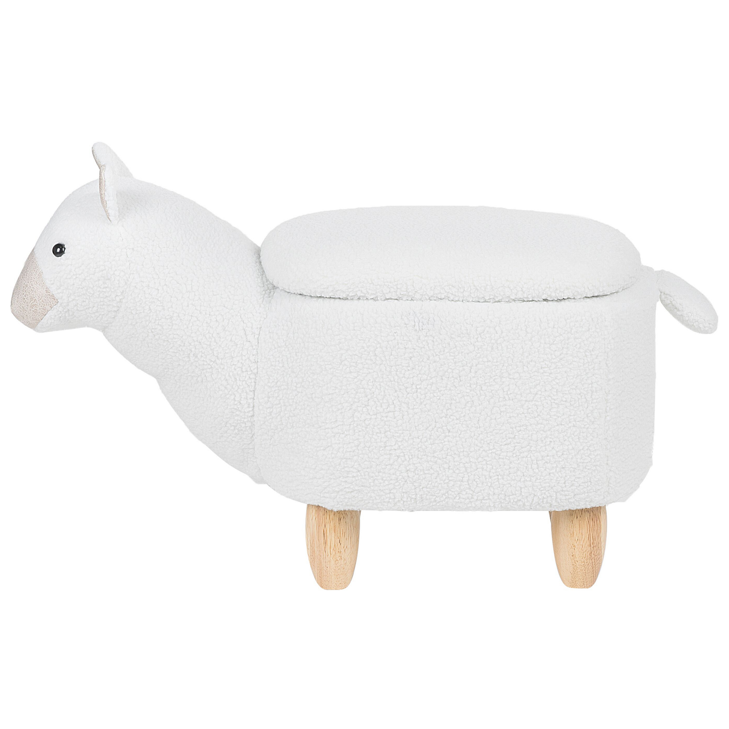 Tierhocker mit Stauraum weiss Alpakaform ALPACA