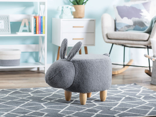 Hocker Polsterbezug grau BUNNY