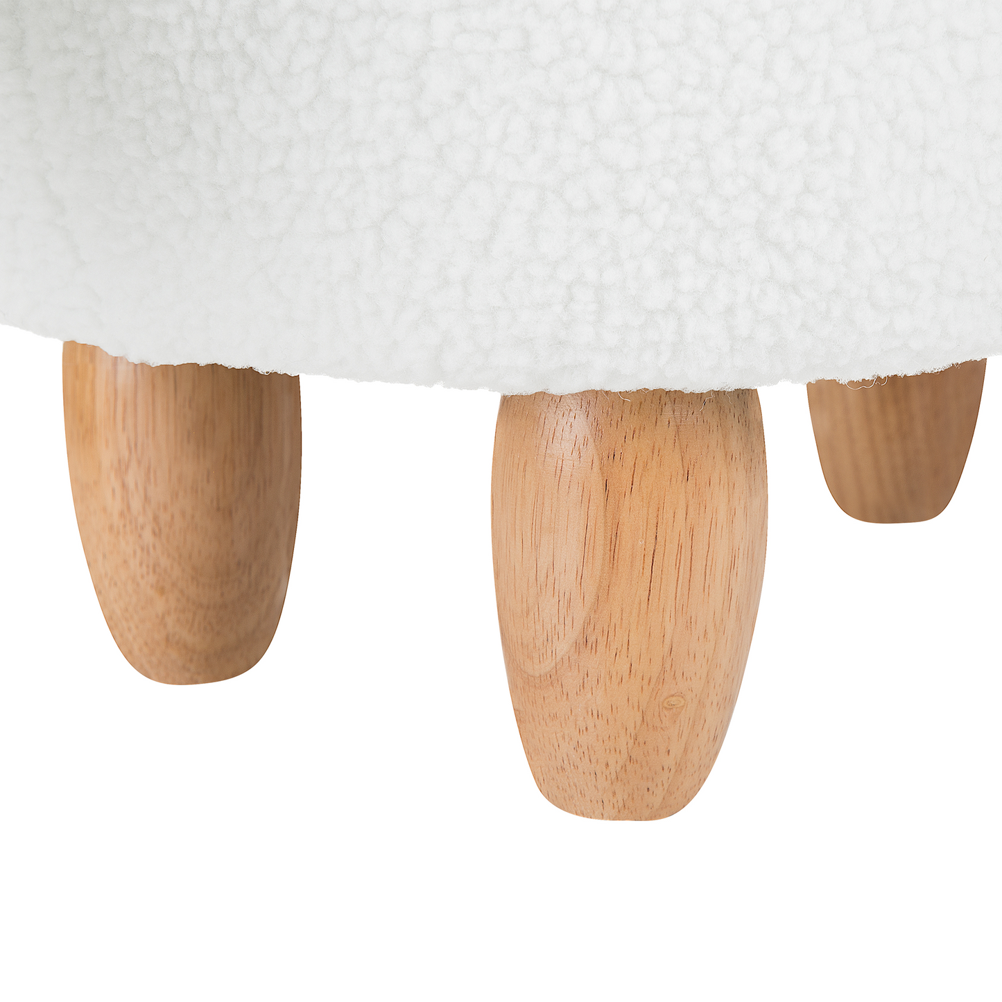 Hocker Felloptik / Gummibaumholz weiss Einhornform UNICORN