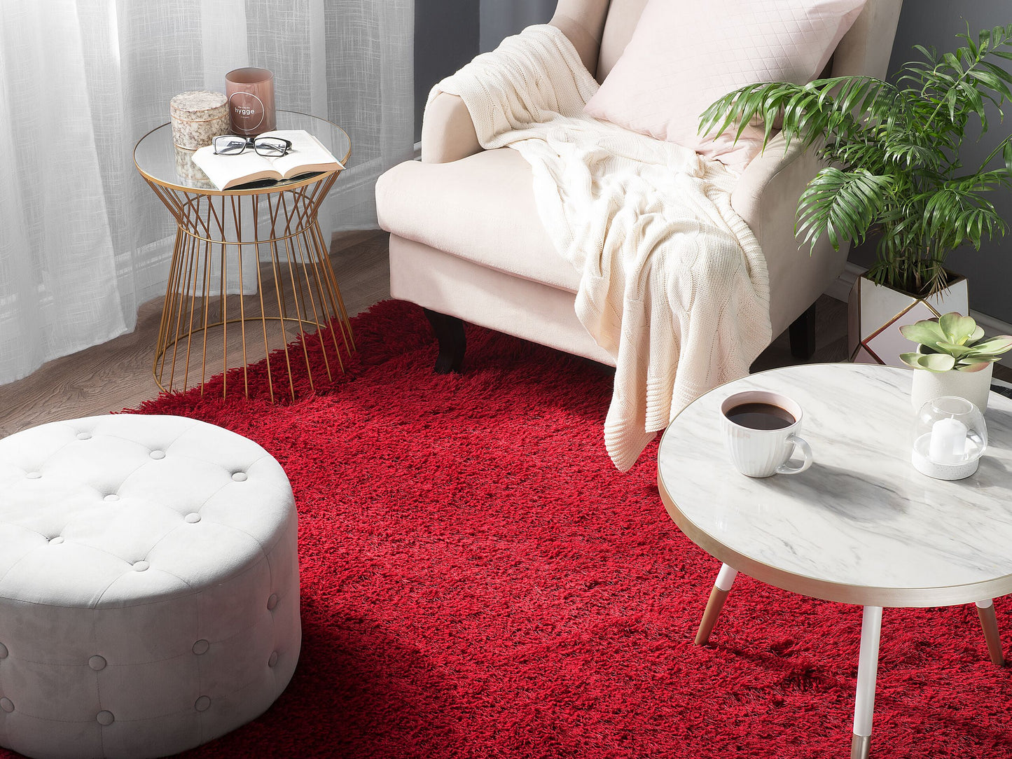 Teppich rot 200 x 300 cm Shaggy CIDE