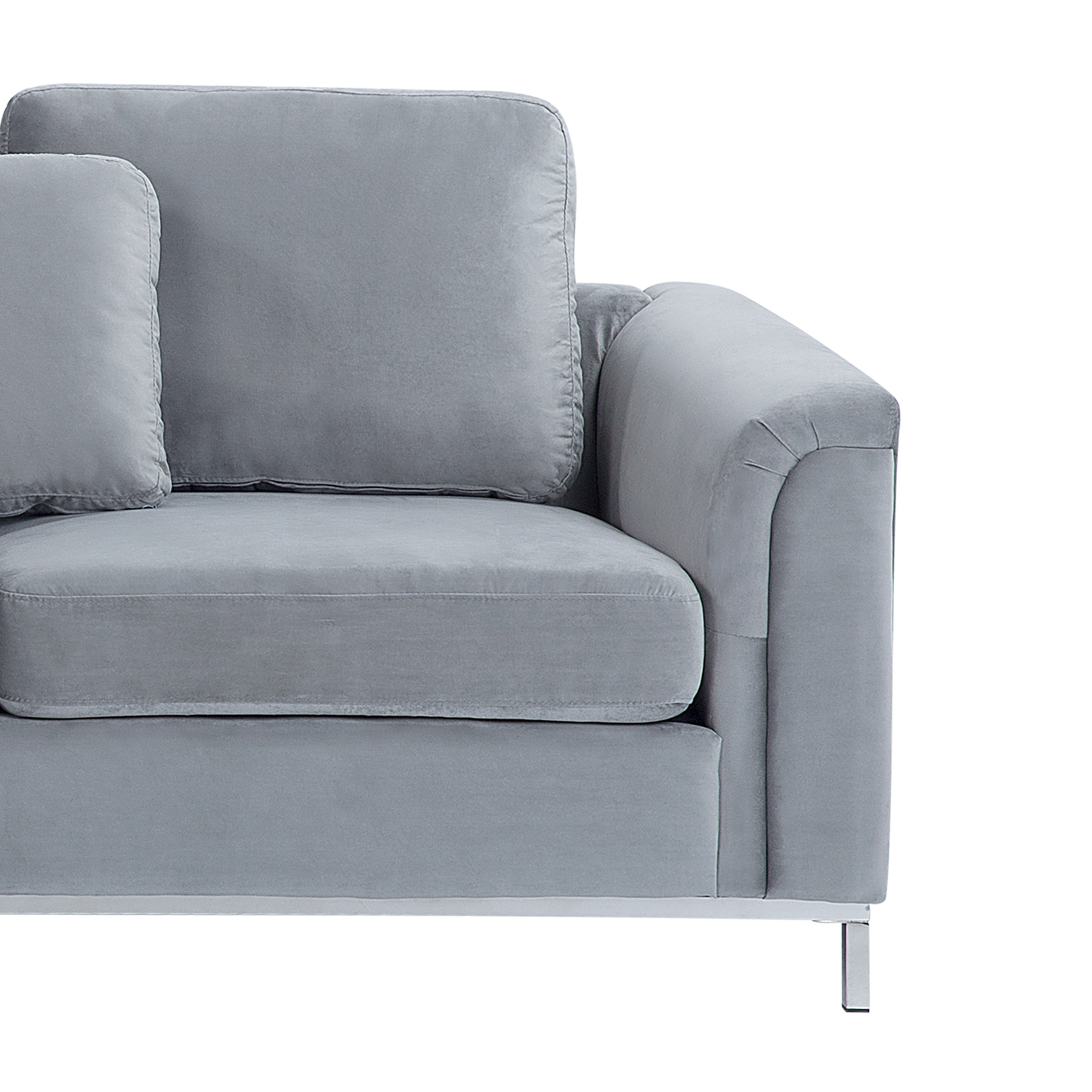 Ecksofa Samtstoff grau rechtsseitig OSLO