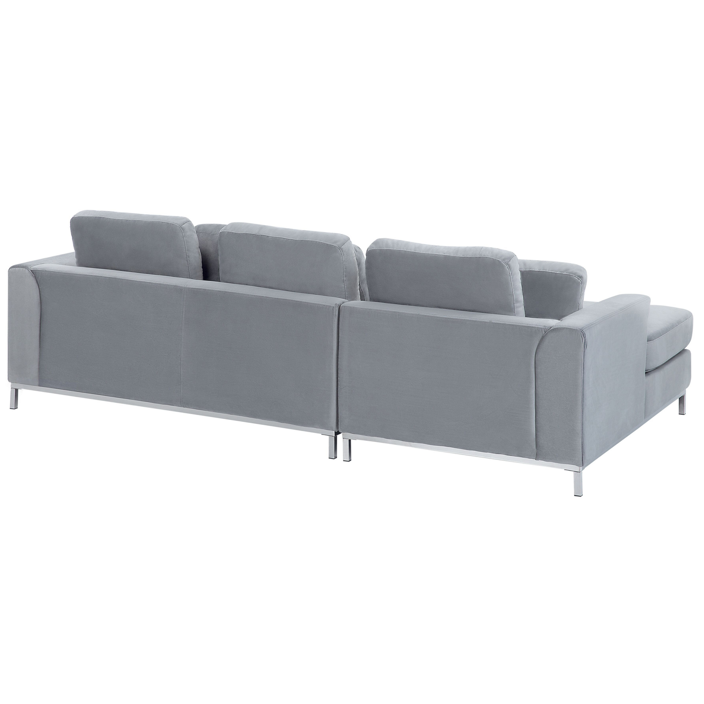 Ecksofa Samtstoff grau linksseitig OSLO