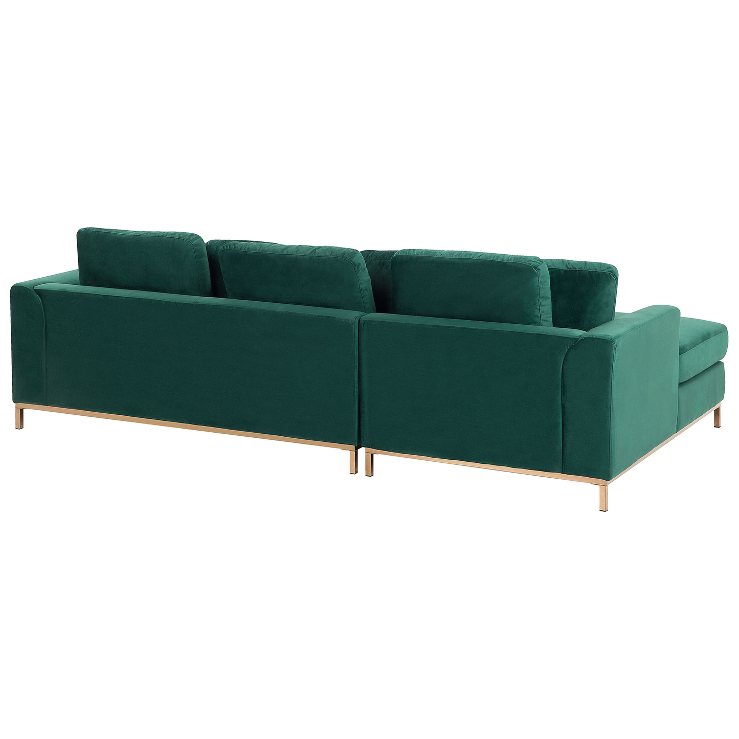 Ecksofa Samtstoff grün linksseitig OSLO