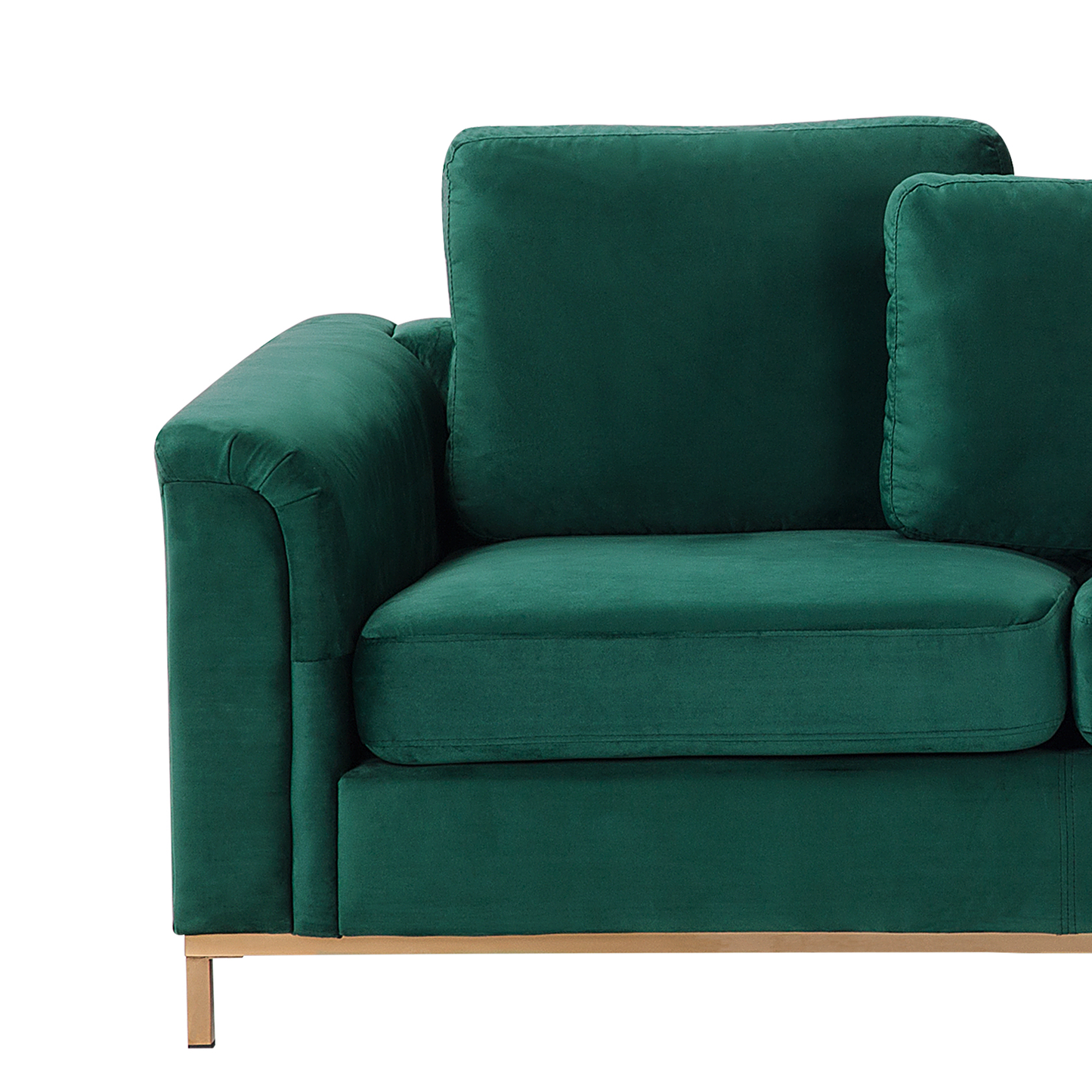 Ecksofa Samtstoff grün linksseitig OSLO