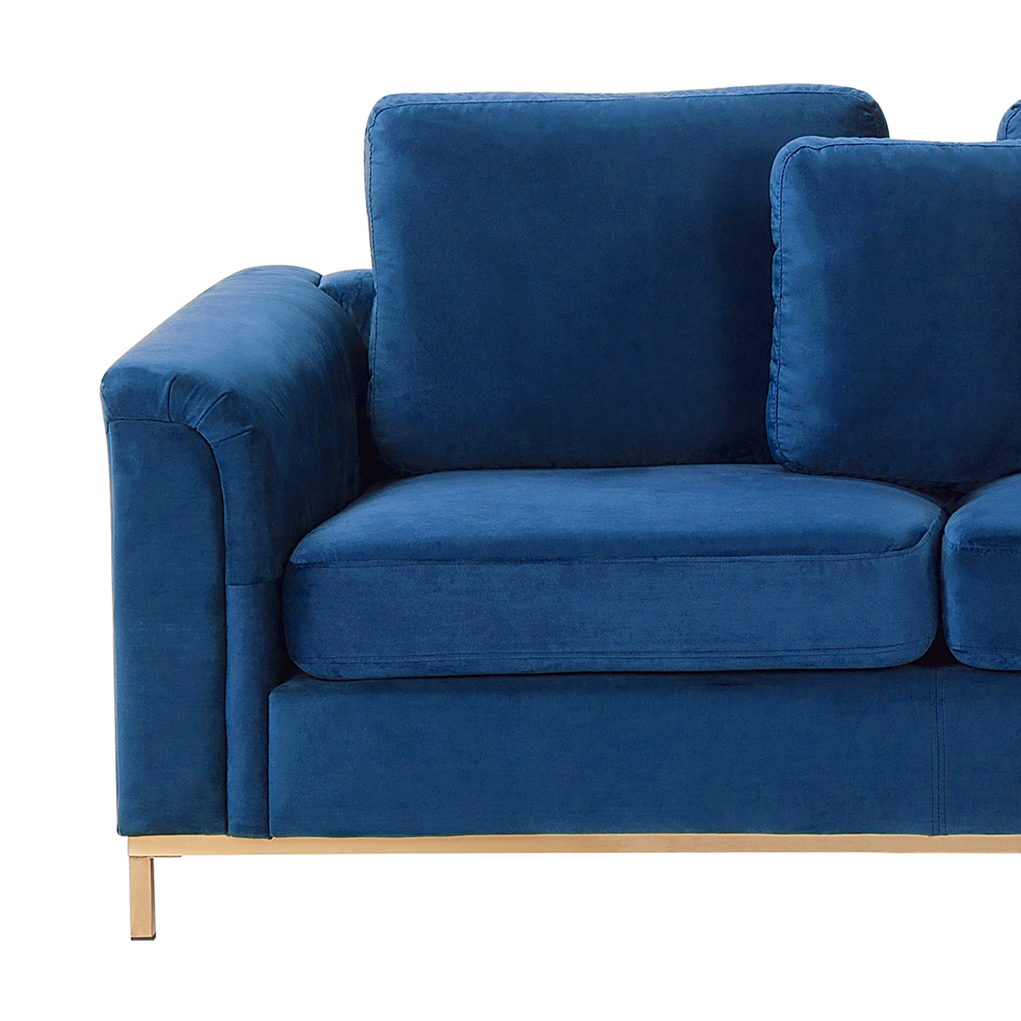 Ecksofa Samtstoff dunkelblau linksseitig OSLO