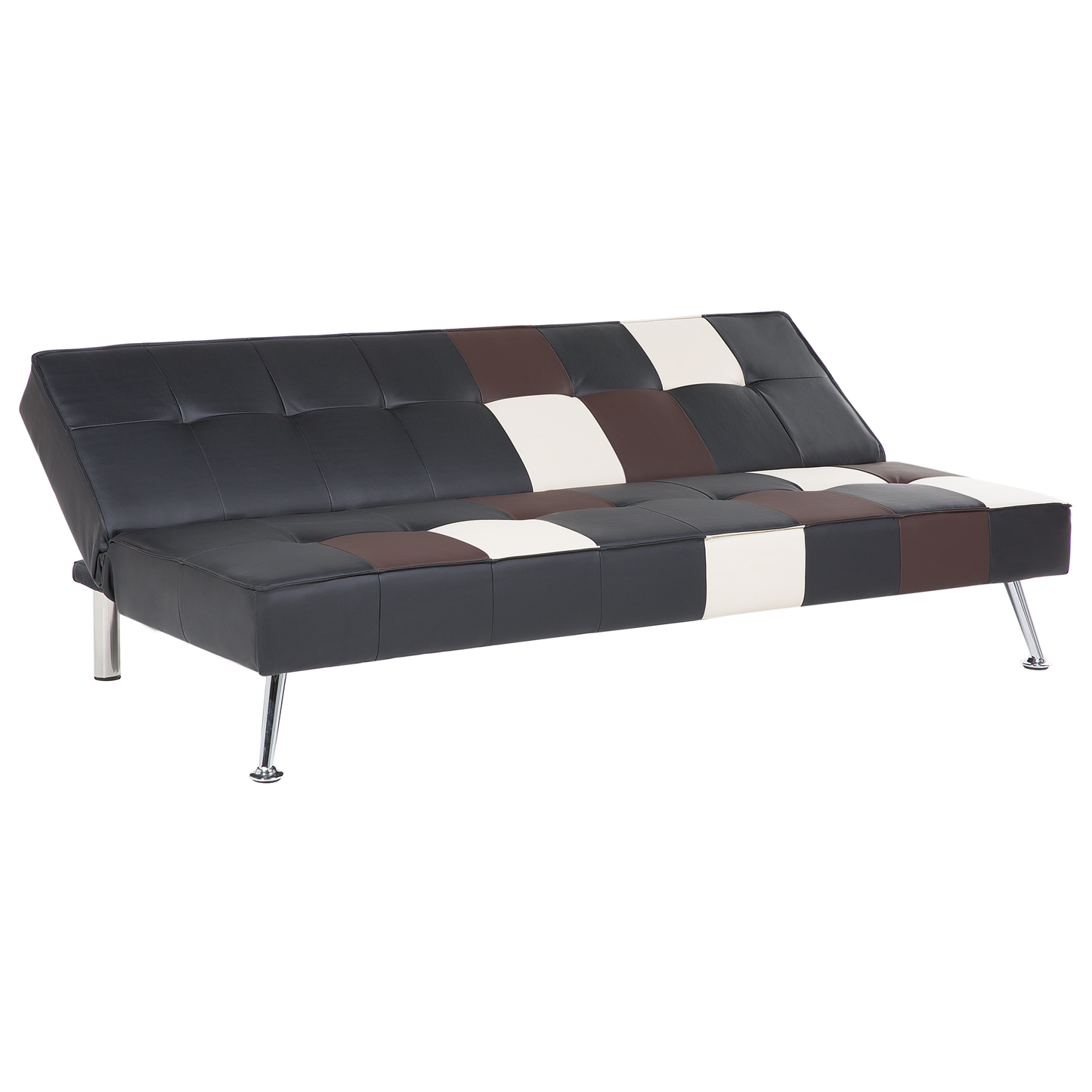 Schlafsofa 3-Sitzer Kunstleder schwarz Patchwork OLSKER