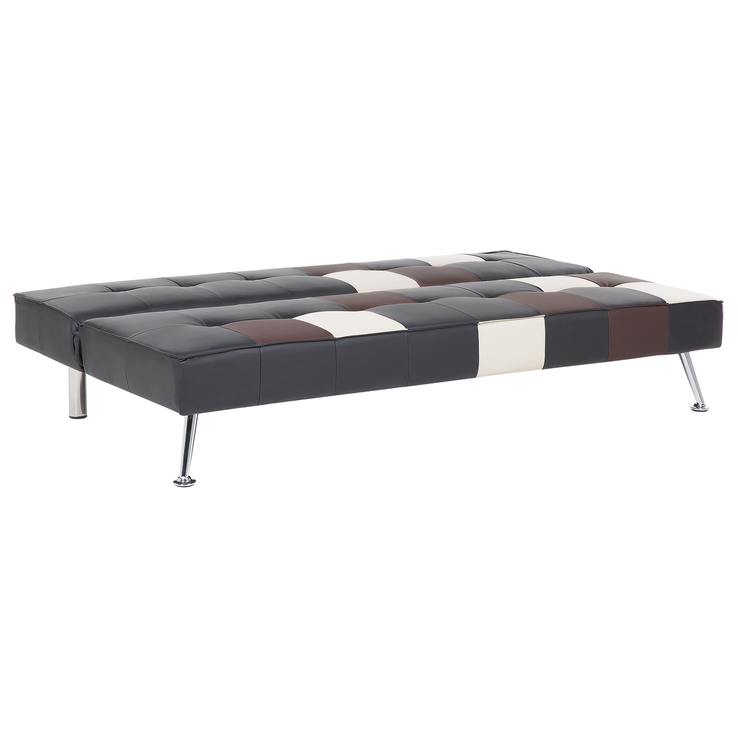 Schlafsofa 3-Sitzer Kunstleder schwarz Patchwork OLSKER