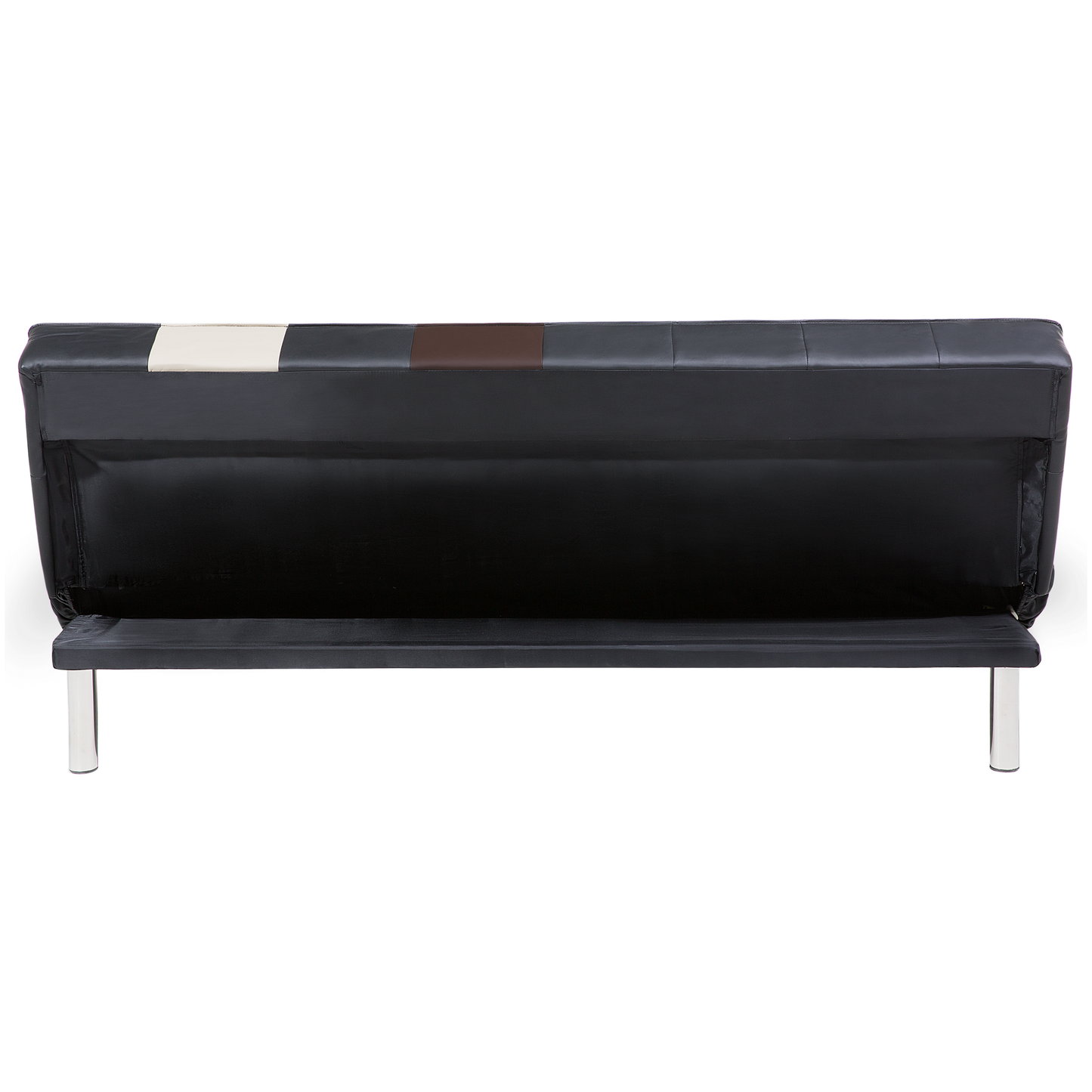 Schlafsofa 3-Sitzer Kunstleder schwarz Patchwork OLSKER
