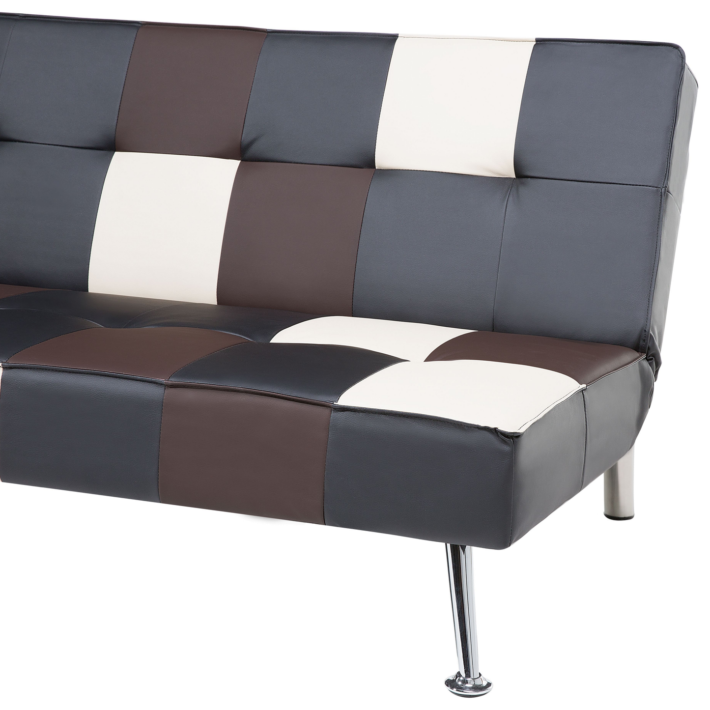Schlafsofa 3-Sitzer Kunstleder schwarz Patchwork OLSKER